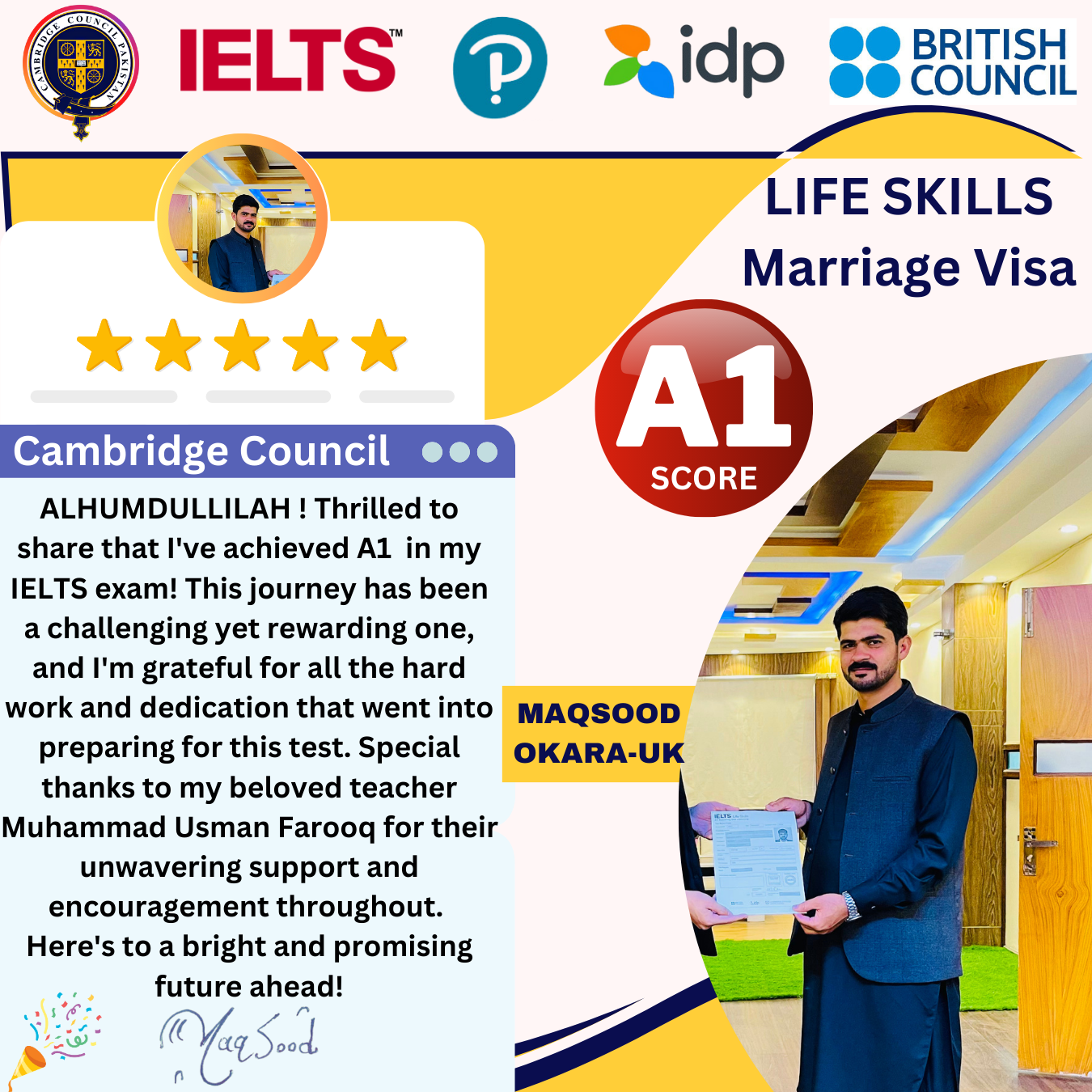 Copy of Blue and Yellow Modern Success Story LinkedIn Post (1)